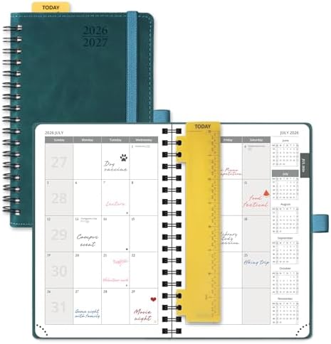 POPRUN 2026-2027 Monthly Planner, 4" x 6.25" Small Agenda,18 Month Calendar