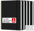 5 Pack Hardcover Spiral Notebooks, 8.3" x 6.3" Lined Journal Set, 100 GSM Bleed-Resistant Paper, 200 Pages Twin-Wire Bound Notebook with Elastic Band & Category Stickers for Office, School