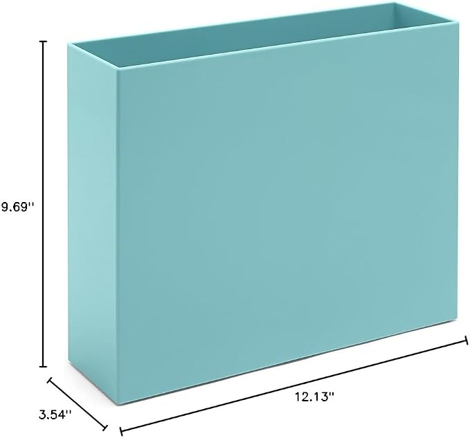 Poppin Hanging File Organizer - File Folder Organizer for Hanging Files, Open Top Design for Easy Access, Lacquer-like Finish, Stylish Design, Ideal File Organizer for Desk (Aqua)