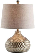 JONATHAN Y Bates Honeycomb Teardrop Resin Table Lamp 22", Antique Brown
