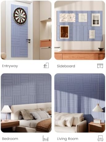 Bumusty 36" x 24" Large Cork Board Alternative, Soft Periwinkle