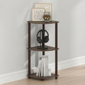 Furinno Turn-N-Tube Toolless Assembly 3-Tier Storage Shelves, Walnut