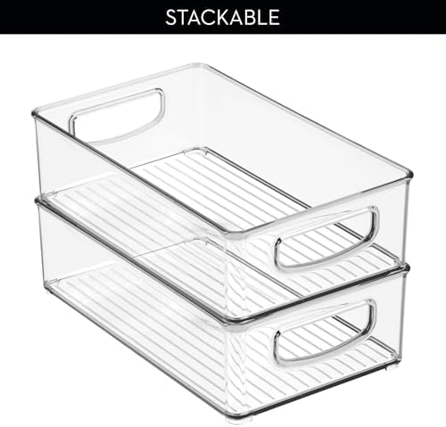 iDesign Stackable Pantry Bin with Handles, Clear