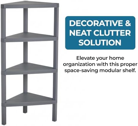Honey-Can-Do Grey 4-Tier Corner Shelf