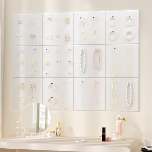 Neatsure Large Cork Board for Wall, 48" x 36" Bulletin Board with Pushpins, 12 Panels Felt Tiles Tack Push Pin Board for Office, Light Tan