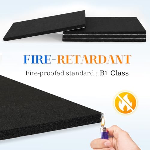 DOLLAR BOSS Felt Cork Board Tiles, 4 Pcs 12" x 12" Bulletin Board, Black