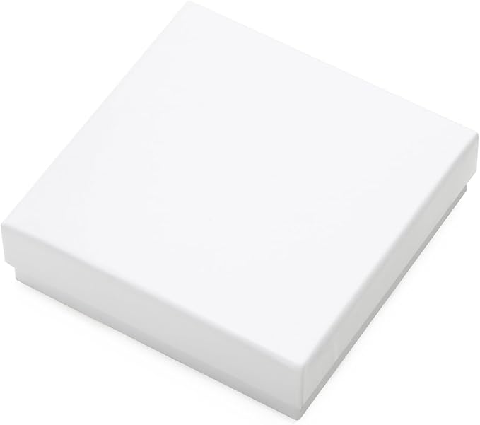 Magicool Hanger 96 Pack 3.5x3.5x1 Inch Cardboard Jewelry Boxes,Used for Necklaces,Bracelets,Earrings,Jewelry,Small Gift Packaging,Jewelry Gift Boxes with Lids and Filled with Cotton(White)