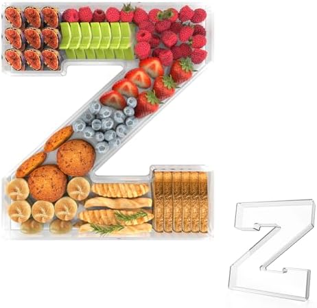 11" Acrylic Letter Charcuterie Tray,Fillable Alphabet & Number Box(Letter Z)