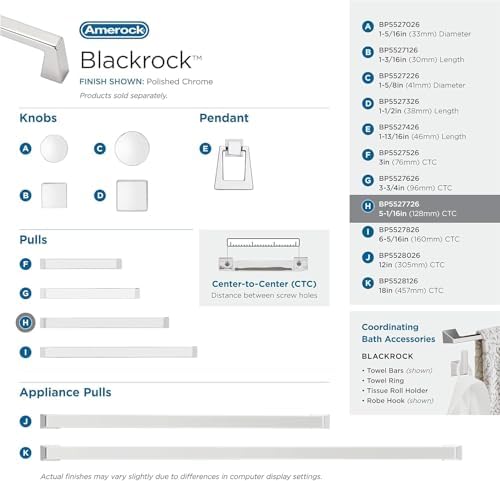Amerock 5-1/16" Blackrock Polished Chrome Drawer Pull