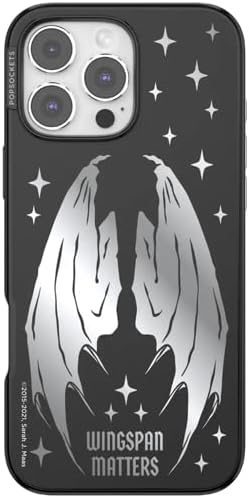 PopSockets iPhone 16 Pro Max Phone Case w/MagSafe Grip- Wingspan | Magnetic, Wireless Charging, Camera & Drop Protection, Bookish, Acotar, Throne, Glass, Sarah
