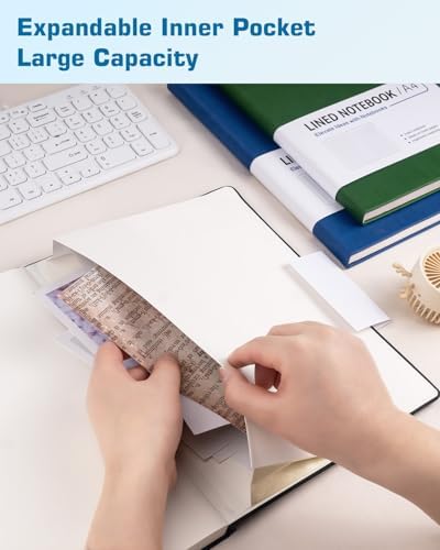 Dynta A4 Lined Journal Notebooks 3 Pack 8.5 x 11 Leather Hardcover Journals