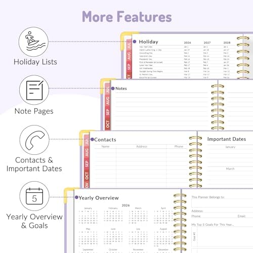 Forvencer Academic Planner 2026-2027, Weekly & Monthly Hardcover Planner A5
