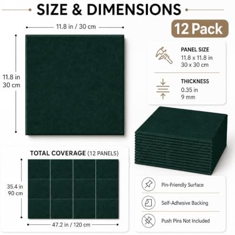 Felt Bulletin Board Tiles, Cork Board Alternative, 48 x 36 in