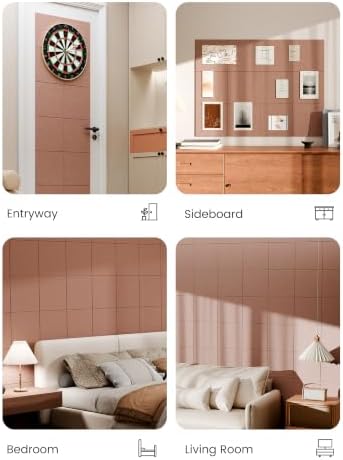 Bumusty 48"x 36" Large Felt Bulletin Board Tiles, Terracotta