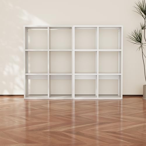 6 Cube Organizers and Storage, Open Shelf Storage, Includes 4 Corner Bumpers, Space-Saving Vertical Storage for Living Room, Home Office, 41.7" H x 27.6" W x 11.8" D, White