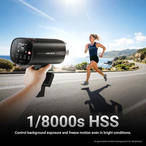 NEEWER 200Ws 2.4G TTL Outdoor Strobe Flash Compatible with Godox, 1/8000s HSS Portable Studio Photography Monolight with Modeling Light/3200mAh Battery/750 Flashes/1.5s Recycle, Q200
