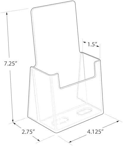 Azar Displays 252012-2PK Acrylic Trifold Brochure Holder Plastic Counter top Organizer 2-Pack, Clear