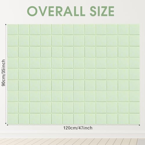 Honoson 12 Pack Felt Bulletin Board Tiles with Safe Adhesive, Sage Green