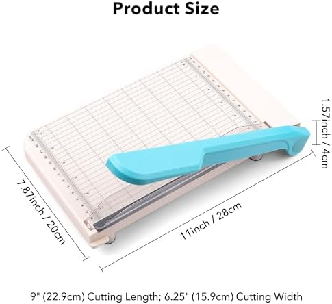 BAOFALI 9 Inch Guillotine Paper Trimmer with Grid Inches and Centimeters Cut Length Guillotine Cutter for Paper Crafts Photos Cardstock, Cardboard, Vinyl, Crafts,Scrapbooking Office