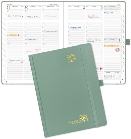 POPRUN 2026-2027 Academic Planner,6.5" x 8.75", Weekly and Monthly Calendar