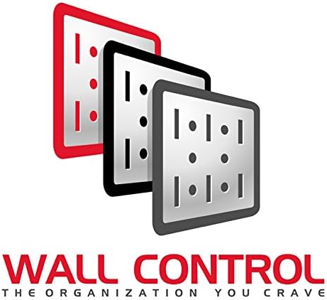 Wall Control Office Organizer Unit Wall Mounted Office Desk Storage and Organization Kit Metallic Slotted Wallboards and White Accessories