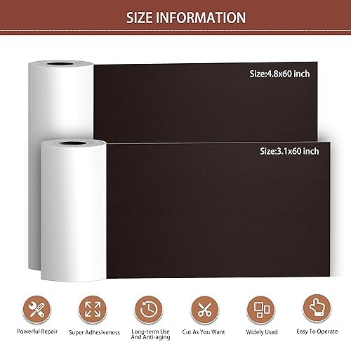 Besezx Leather Repair Patch Tape Kit, Self Adhesive Leather Repair for Furniture, Couch, Sofa, Car Seats,Office Chair,Vinyl Repair Kit.4.8inx60in