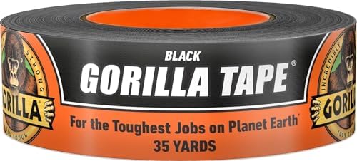 GORILLA Duct Tape, Heavy Duty and Weather Resistant, Black, 1.88" x 35 yd