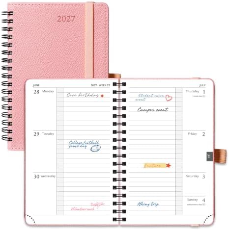 POPRUN 2027 Pocket Calendar, 4" x 6.25" Small Weekly Planner, Mini Agenda
