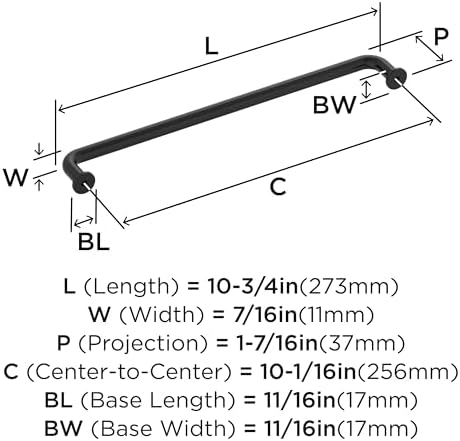 Amerock 10-1/16" Factor Matte Black Drawer Pull