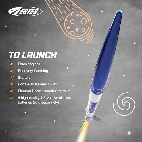Estes 2452 Athena Rocket-Building Kit, Prebuilt Beginner Flying-Rocket Model Kit for Ages 10+, Blue