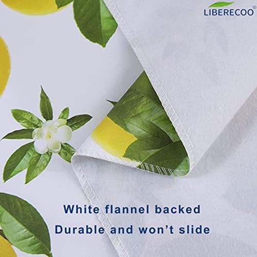 LIBERECOO 60" Square Vinyl Tablecloth with Flannel Backing, Stain-Resistant Tablecloths Waterproof Oil-Proof Wipeable Table Cover for Indoor/Outdoor Picnic, BBQ