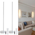 KELUOLY Modern LED Plug in Wall Sconces Set of Two,Chrome Dimmable 23.6" Wall Lighting,Bathroom Vanity Light Fixtures,Metal Wall Lamps with Memory Function for bathrooms,bedrooms,Living Rooms,Hallway