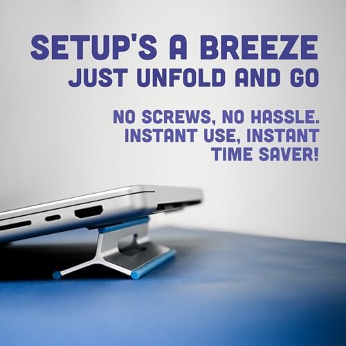 Steepy Portable Laptop Stand for Desk Adjustable Height, 13-17 Inch Devices