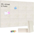DOLLAR BOSS Felt Cork Board Tiles 48" x 36" Bulletin Board, 12 Pcs Beige