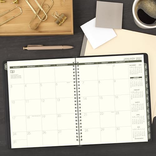 AT-A-GLANCE 2027 Appointment Book Planner, Weekly & Monthly, 7" x 8.75", Quarter-Hourly, Recycled, Black (70951G0527)