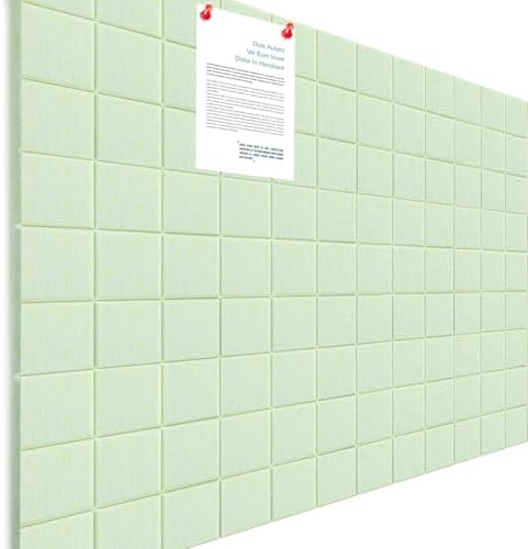 Honoson 12 Pack Felt Bulletin Board Tiles with Safe Adhesive, Sage Green