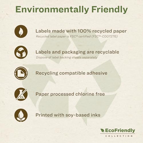 Avery EcoFriendly Recycled File Folder Labels, 2/3" x 3-7/16", White, Permanent Label Adhesive, 750 Printable Labels (48266)