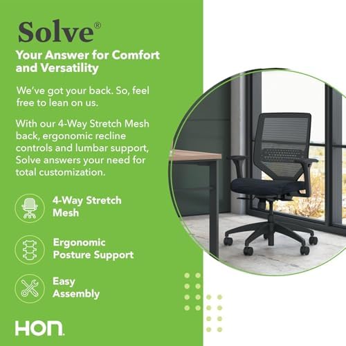 HON Solve Ergonomic Office Chair, Lumbar Support, Desk Chair, Fog