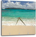 3dRose Wall Clock Silent - 13 inch - USVI, St.Thomas, St. John Bay, Sapphire Beach-CA37 CMI0040 - Cindy Miller Hopkins - Beaches
