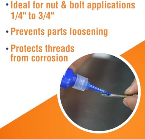 Permatex 24200 Medium Strength Threadlocker Blue, 6 ml, Automotive Threadlocker For Preventing Bolts From Loosening And Corrosion, Removable With Hand Tools