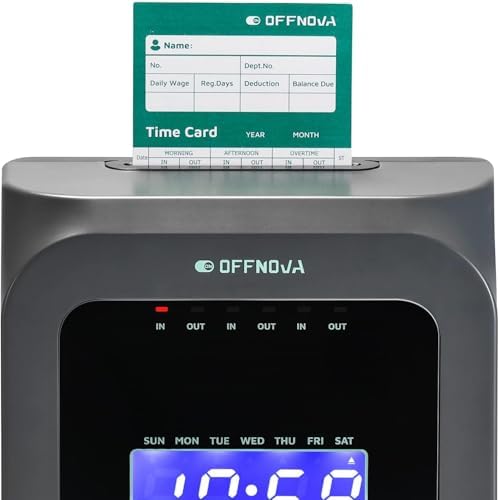 OFFNOVA Thermal Employee Time Cards, Monthly Double-Sided Punch Cards, 3.3" x 7.3", Auto Sensing & Auto Mark Late/Early Leave, 100 Pack for Office Time Clock