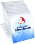 Azar 112708 11-Inch W by 17-Inch H L-Shaped Sign Holder, 10-Piece Set