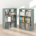 Furinno Cubicle Book Shelf Set of 2, 6-Cube Bookshelf, Sage Green