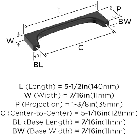 Amerock 5-1/16" Merced Matte Black Drawer Pull