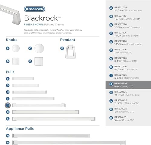 Amerock 8" Blackrock Polished Chrome Drawer Pull