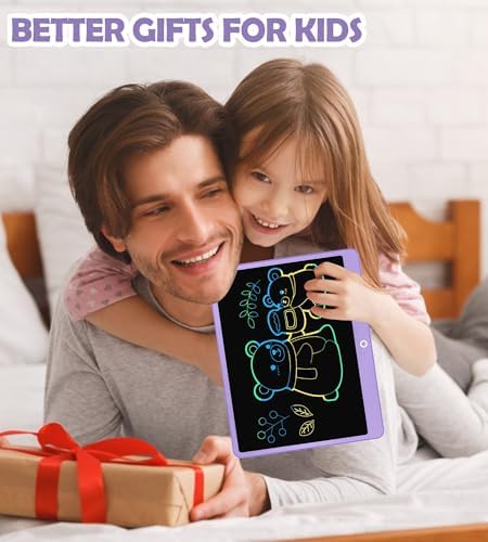 LCD Writing Tablet Doodle Board,16 Inch Colorful Drawing Pad for Kids,Mess Free Coloring for Toddlers Toys Gifts for 3 4 5 6 7 8 Year Old Girls Boys Home School Office Handwriting Tablet -Purple