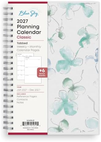 Blue Sky 2027 Weekly & Monthly Planner Calendar, 5"x8", Lindley