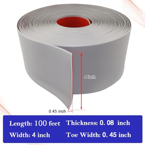 LSGCQ Vinyl Baseboard Molding Trim 4 Inch Self-Adhesive Vinyl Wall Base