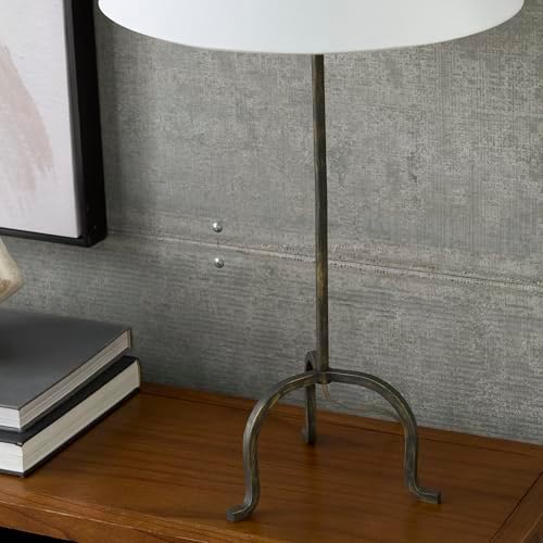 Nourison Home 28" Black Wrought Iron Heritage Metal Slim Tripod Table Lamp for Living Room, Bedroom, Bedside, Reading