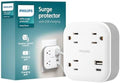 Philips EZFit 3-Outlet Surge Outlet Extender with USB, 1 USB-A, 1 USB-C